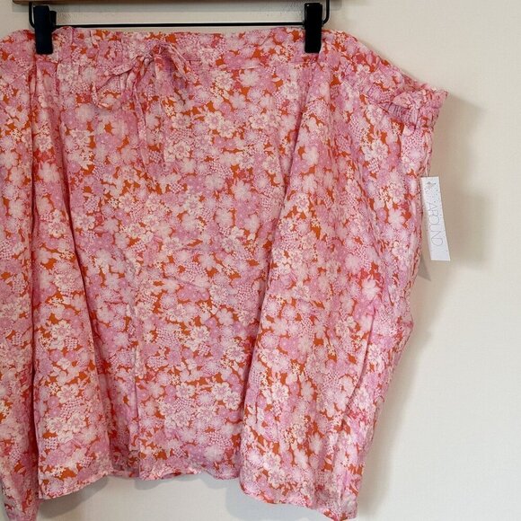 NWT Abound Floral Mini Skirt in Coral Pink Multi Tarry Floral - Size: 4X - Picture 5 of 6